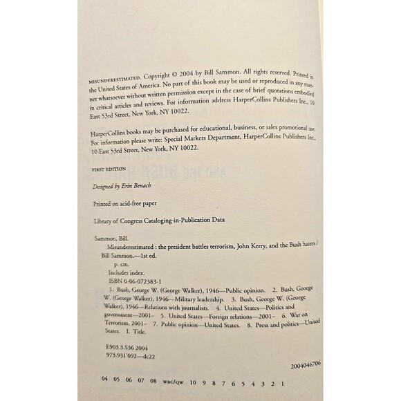 Misunderestimated – Sammon Hardcover– Political Biography – Historycore - Picture 3 of 13